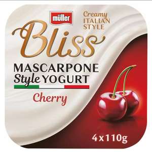 Muller Bliss Creamy Mascarpone Cherry Yogurt 4x110g £1.50 @ Asda