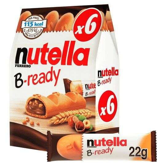 Nutella B-Ready 6 X 22G - £1.50 Clubcard Price @ Tesco