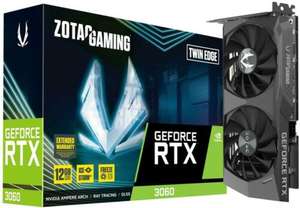 ZOTAC GAMING Twin Edge GeForce RTX 3060 12GB Graphics Card GeForce RTX 3060 £328.97 @ Box eBay (UK Mainland)