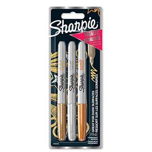 Sharpie Permanent Markers | Fine Tip | Assorted Metallic Colours | 3 Count £2 @ Amazon