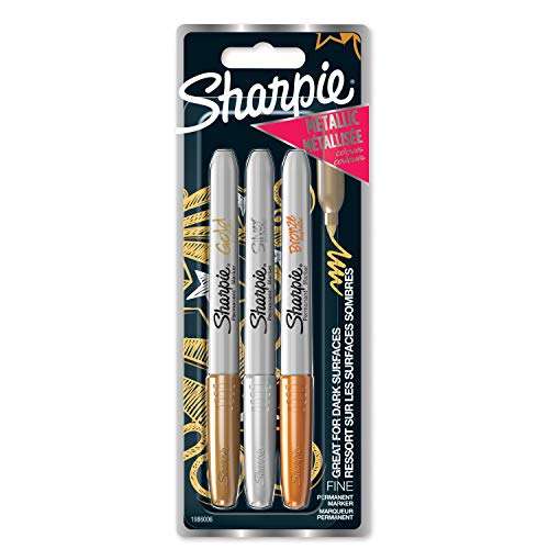 Sharpie Permanent Markers Fine Tip Assorted Metallic Colours 3 Count £2 @ Amazon
