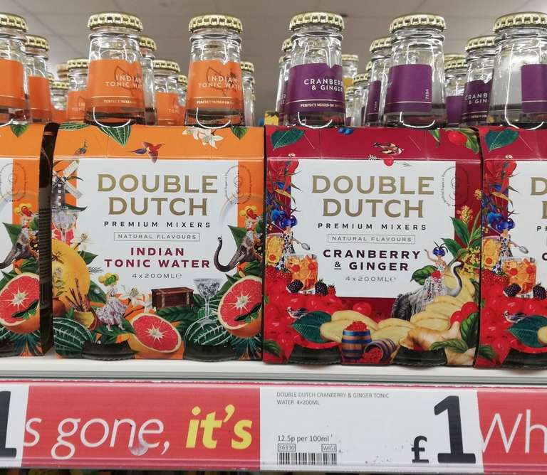 Double Dutch Premium Mixers / Cocktail Sodas - Various flavours - 4 pack for £1 - Heron Foods (Newport)