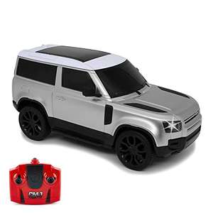 CMJ RC Cars Land Rover Defender Official Licensed Remote Control Car 1:24 with Working LED Lights (Silver) - £8 @ Amazon