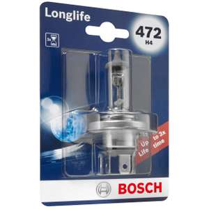 Bosch 472 (H4) Longlife Headlight Bulb - 12 V 60/55 W P43t - 1 Bulb - (£3.39 each, minimum order of 2)