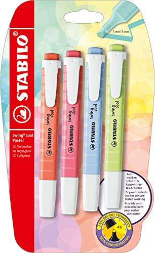 STABILO swing cool Pastel Highlighters - Pack of 4 £4.61 @ Amazon