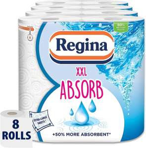 Regina XXL Absorb Kitchen Towels – 8 Rolls Per Pack (S&S £9.00)
