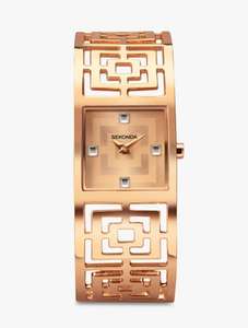 Sekonda Women's Grecian Patterned Square Bangle Strap Watch, Rose Gold £24 + £2.50 click and collect @ John Lewis & Partners