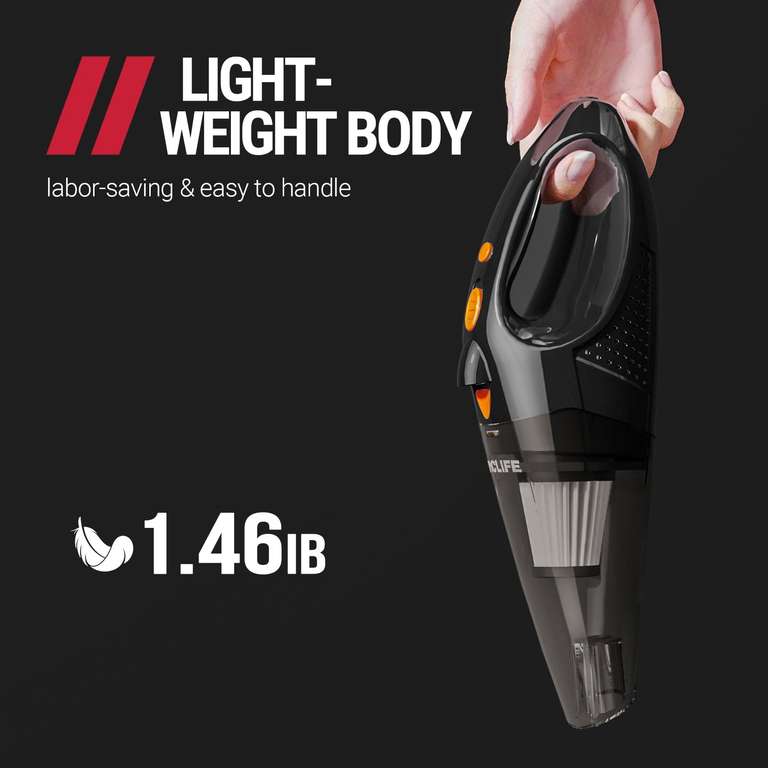 VacLife Handheld Vacuum, Cordless with 2 Filters, Orange (VL189) with voucher sold by vaclife-uk