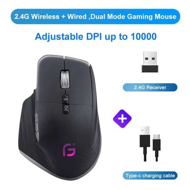 KuWFi Wireless Mouse Bluetooth5.0+2.4GHz Dual Mode USB - Sold By KuWFi Networking Direct Store