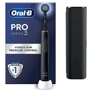 Oral-B Pro 3 Electric Toothbrush with Smart Pressure Sensor, 1 Cross Action Toothbrush Head & Travel Case, 3 Modes with Teeth Whitening