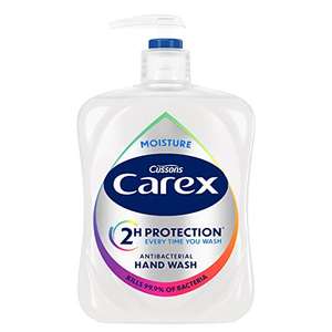 Carex 2 Hour Protection Antibacterial Moisture Hand Wash, Boosted Moisturising Action,6x500ml(big bottle),£10.26/9.18/8.64 with S&S+voucher