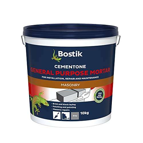 Bostik Cementone General Purpose Mortar, Pre-Mixed, Easy to Use, For Interior & Exterior Repairs & Maintenance, 10kg
