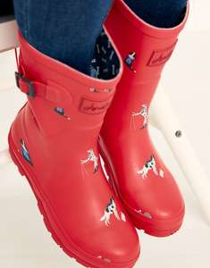 Molly Mid Height Printed Red Dog Wellies now £18.66 with code + Free Click and Collect From Joules