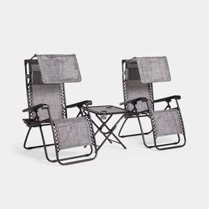 VonHaus Zero Gravity Table & Garden Chair Set with Canopy - £59.99 delivered using code @ VonHaus