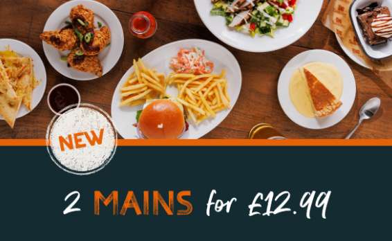 Beefeater - 2 Mains for £12.99 - Selected Sites Only - Monday - Friday, 12 – 5pm