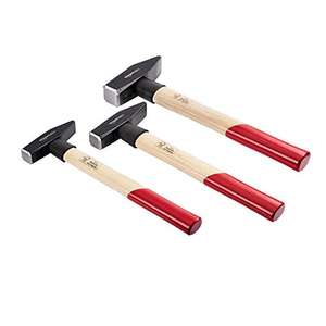 Amazon Basics Engineer's Hickory Wooden Handle Hammer Set, 3 Pieces, 300g, 500g, 1000g - £15.80 @ Amazon