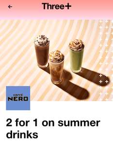 Summer Drinks - 2 for 1 Caffe Nero drinks via 3+ Rewards in store only, subject to availability.