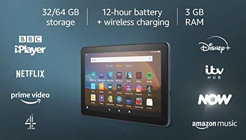 Fire HD 8 Plus tablet, 8" HD display, 32 GB, Slate - with Ads £54.99 @ Amazon