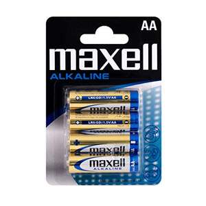 Maxell AA Alkaline Battery (Pack of 4) 99p on Prime - Minimum purchase 2 packs - £1.98 @ Amazon