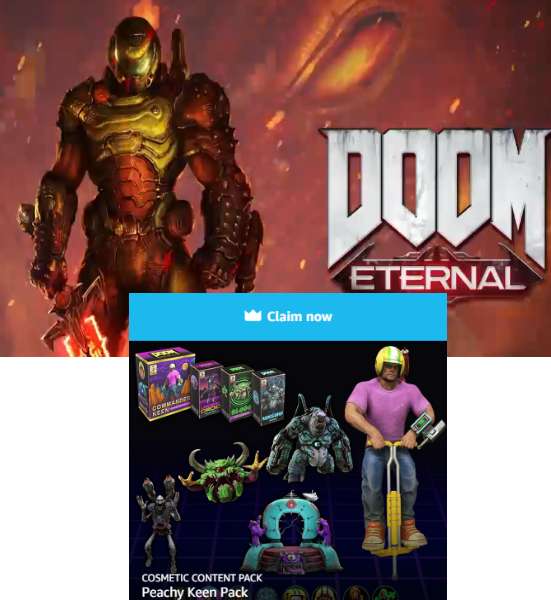 DOOM Eternal - Claim Peachy Keen Pack on XBox One, PS4, PC, Stadia and Nintendo Switch @ Amazon Prime Gaming
