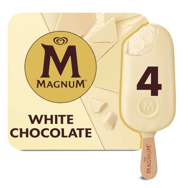 Magnum White Chocolate Ice Cream 4 Pack - £1.69 instore @ Farmfoods, Sunderland