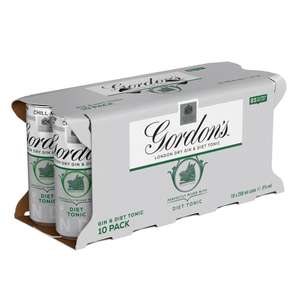 Gordon's London Dry Gin & Diet Tonic - Ready to Drink Cans 10x250ml