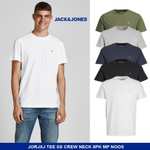 5 x Pack of Jack & Jones Logo Casual Crew Neck T-shirts - Sizes S & XL Available By J&J Official Store