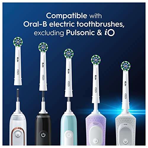 Oral B Pro Cross Action Electric Toothbrush Head, X-Shape And Angled Bristles for Deeper Plaque Removal, Pack of 12 Toothbrush Heads,