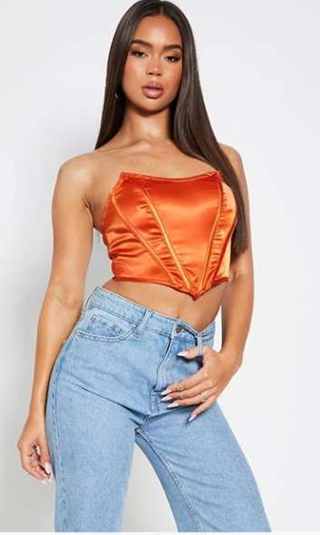Satin Boned Corset Top - I Saw It First £2 + £4.99 delivery @ Sports Direct