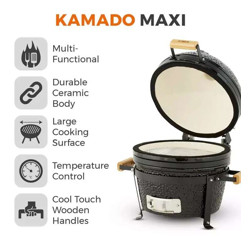 Tower Kamado Maxi Ceramic Charcoal BBQ With Cover - 5 Year Warranty - £199.99 Delivered With Code @ Tower Housewares