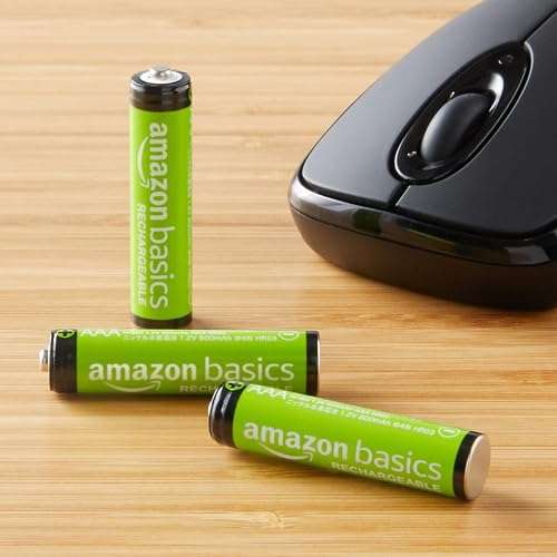 Amazon Basics AAA Rechargeable Batteries, NiMh, Pre-charged - Pack of 8