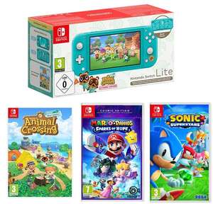 Switch Lite: Timmy & Tommy's Ed + £50 Voucher + Sonic Superstars + Sparks of Hope + Animal Crossing