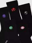 Marvel Avengers Black Ankle Socks 5 Pack (6-8.5 / 9-12) - Free Click & Collect
