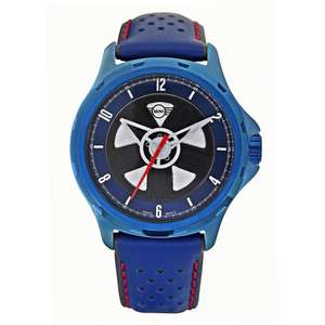 MINI 161102 Unisex Wheel Blue Leather Strap Watch - £33.25 With Code + Free Shipping - @ H.S.Johnson