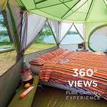 Coleman Tent Octagon, 6 Person Dome Tent, 360° Panoramic View, Stable Steel Pole Construction, Sewn-in Groundsheet, 100% Waterproof, Green