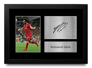 Signed and framed printed photo of Liverpool Star Mohamed Salah- £8.49 sold by Prints of the World @ Amazon