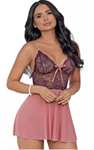 Escante Plum Lace and Mesh Babydoll Set now Reduced Plus Free Delivery with code