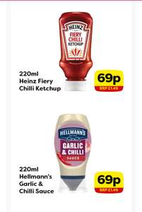 Heinz Fiery Ketchup/Hellmans Garlic & Chilli Sauce 220ml