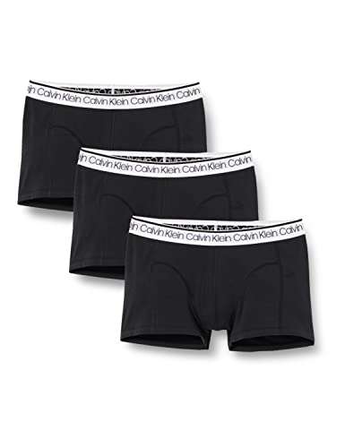 Calvin Klein Men’s 3-Pack of Boxers Trunks 3 PK with Stretch - Black/White - Medium Size Only