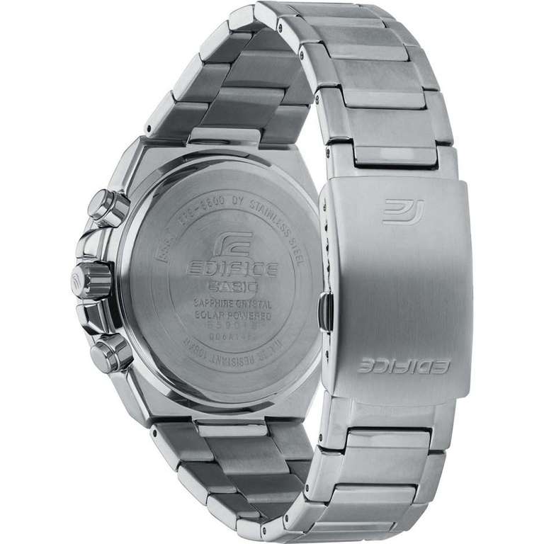 Casio Edifice Men's Stainless Steel Bracelet, Chronograph (100m), Solar Powered Sapphire Display Watch - £80 @ H Samuel