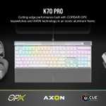 CORSAIR K70 PRO RGB Optical-Mechanical Wired Gaming Keyboard – PBT Double-Shot Keycaps – iCUE Compatible – QWERTY UK – PC, Xbox – White