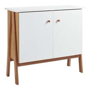 House Beautiful Milly Sideboard (H)80 x (W)90 x (D)35cm, Solid oak legs, £45 free collection @ Homebase