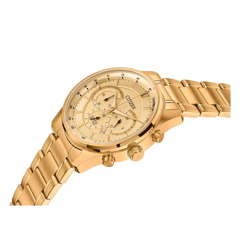 Citizen Chronograph Men's Yellow Gold Tone Bracelet Watch - £112.49 with code @ H Samuel
