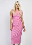 Girls on Film by Dani Dyer Pink Print Mesh Midi Dress for £16 + 99p collection @ Matalan