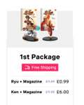 Street Fighter Ryu & Ken Figurines , Large Poster and 2x Magazine (Ongoing Monthly Subscription if not cancelled)