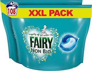 Fairy Non-Bio Washing Machine/Detergent Pods/Tablets/Capsules, 108 Pack - £20 at Amazon