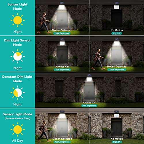 Solar Security Lights, Motion Sensor, [4Modes/54LED] IP65 Waterproof, PIR Solar Wall Lights, 2 Pack - Sold by WILLOW-LED