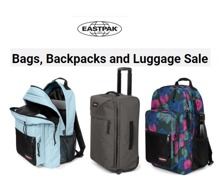 Up to 50% off Bags and Luggage in the Summer Sale Delivery £4 Free on £35 Spend @ Eastpak