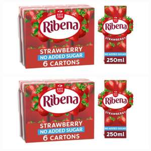 2 x Ribena No Added Sugar Strawberry Juice Drink Cartons 6 x 250ml (total of 12 cartons) - original available too
