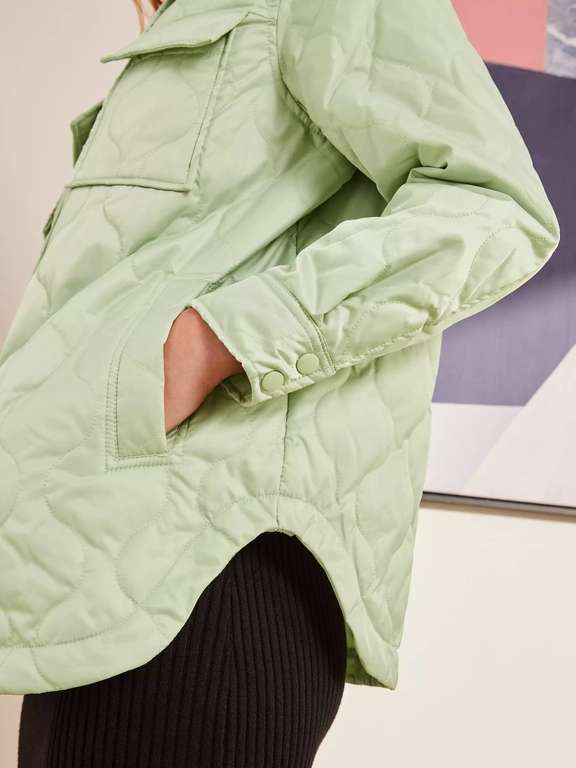 John Lewis ANYDAY Plain Quilted Shacket, Laurel Green £15 + £2.50 Collection / £4.50 delivery @ John Lewis & Partneers